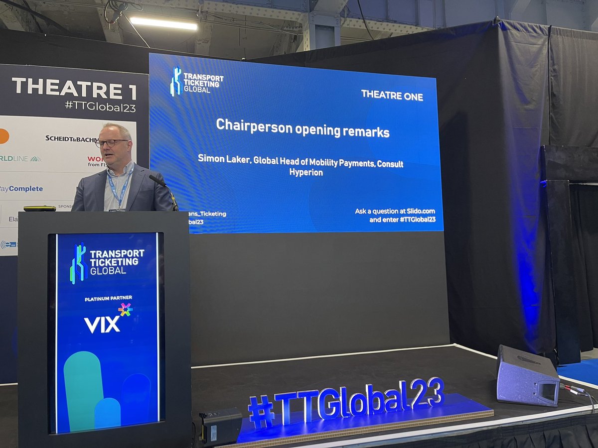 Great morning ahead with @SLakerTweets at #TTGlobal23 #inclusivity #equitable #fares #closedloop #openloop <a href="/Mastercard/">Mastercard</a> <a href="/TfL/">TfL</a>