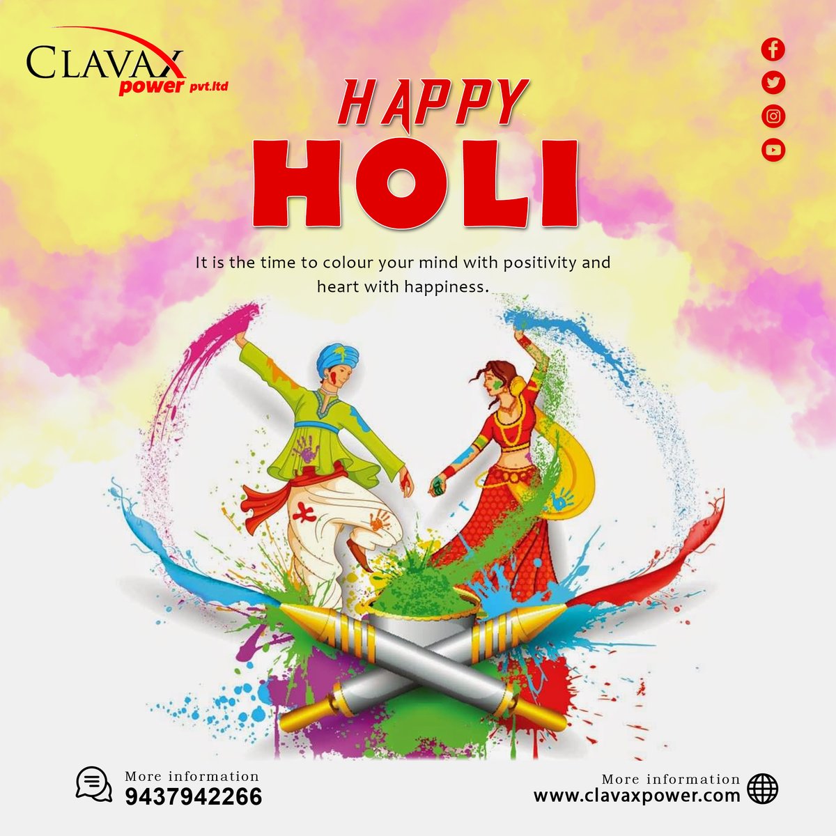 clavaxpower's tweet photo. May your life be as colorful and joyful as the colours of Holi. Have a Happy Holi!🌈
.
.
To know more about our products contact
Contact no - 9437942266
.
.
.
.
#clavaxpower #jakson #dgsets #dieselgenerator #holi #happyholi #holifestival #india #festival #love #colors #colours https://t.co/Dl3Sjqefax