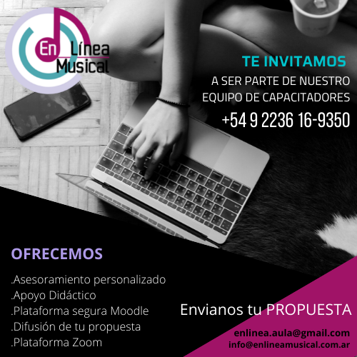 CervaSilvia's tweet photo. En linea musical.Espacio de trabajo para que te animes a dar tus cursos on line
Querés dictar tus Cursos y/o Talleres on line y no sabés donde? Querés hacerlo y nos sabés como? Te proponemos sumarte al Equipo de Capacitadores con tu propia impronta.
Acompañamos tu idea https://t.co/WpGjmXOOXq