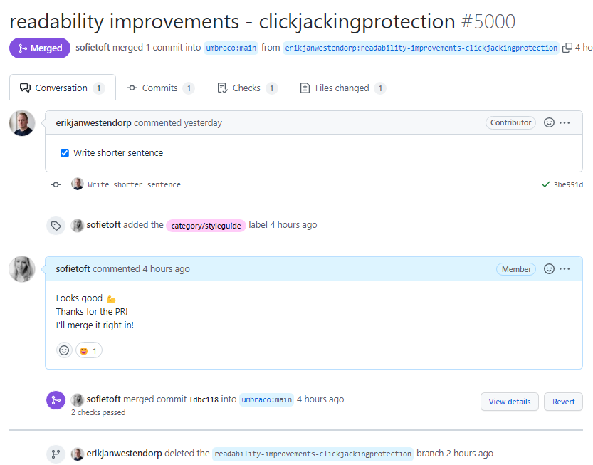 sxfie's tweet image. We just passed PR #5000 on the #UmbracoDocs 🤯To no big surprise, @ewestendorp was the contributor - he has actually made 32 PRs just this year already! 🥳

Sorry, there&apos;s no prize for hitting this number 😉other than a MASSIVE #H5YR from me and the rest of the Docs Team 🙌🏻