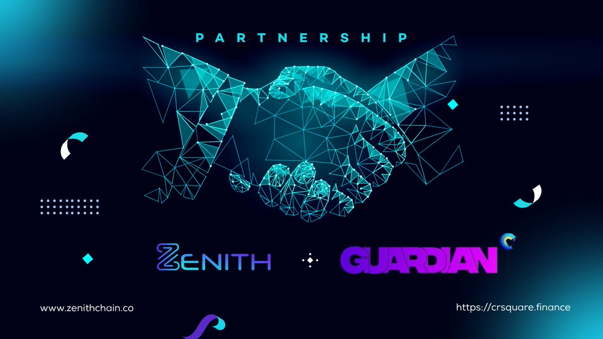 Zenith Chain is proud to announce a strategic partnership with <a href="/Cr2_Finance/">Guardian by CR2</a>🚀

This partnership will see to the introduction of VC partners for strategic ecosystem expansion and mutual growth.

Details - bit.ly/3L2NrSQ

#ZenithChain #ZenithCoin #FuzionX #Guardian
