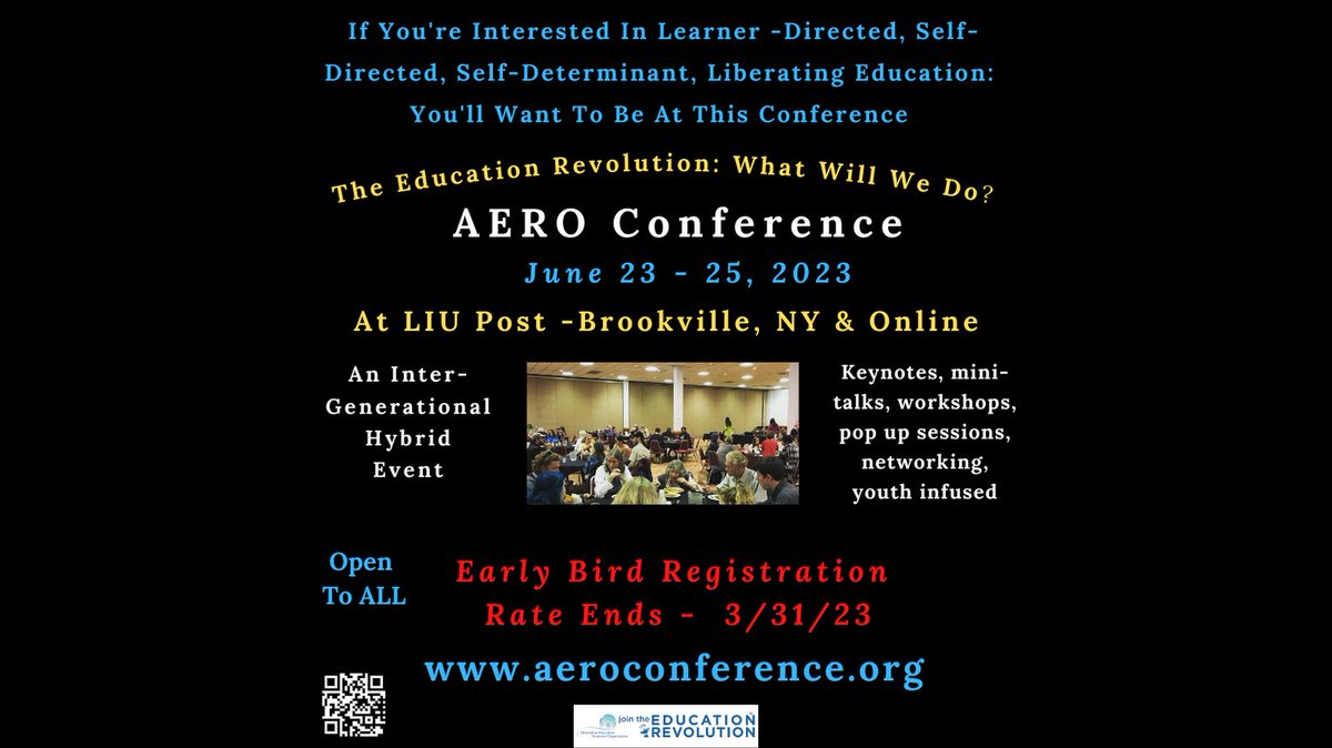 edualternatives's tweet photo. Interested in Learner Directed , Self-Directed, Self - Determinant education this is the place to be.  https://t.co/RGDAlTfQJB https://t.co/byLmhBVZ9O 

#selfdirecteducation #learnerdirected #selfdetermination #educationconference #homsechooling #unschooling #democraticeducation https://t.co/A5UUuwNmh6