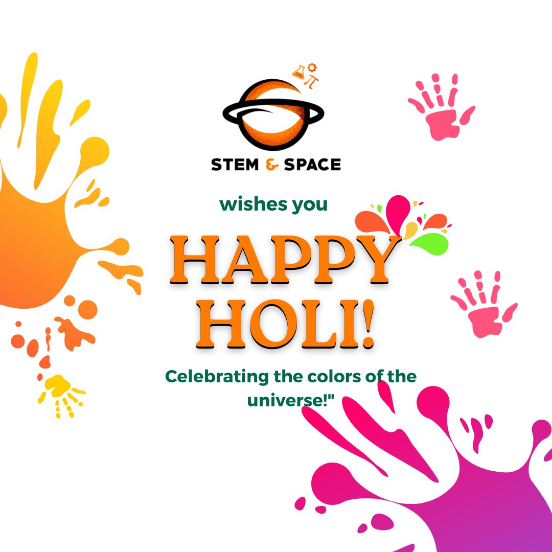 space_stem's tweet photo. STEM &amp; Space wishes you a very Happy Holi. May the spirit of this occasion spread the vibrant hues of the universe in your life! https://t.co/hCLQGrWWSH