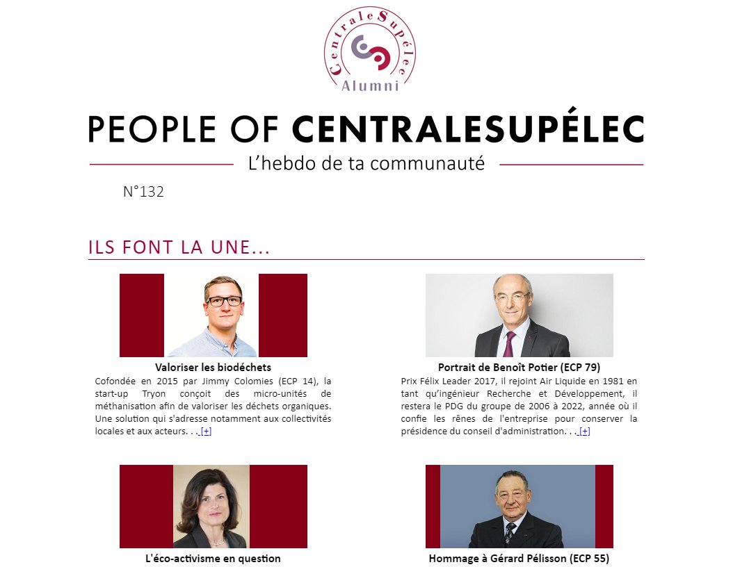La nouvelle édition de 'People of CentraleSupélec' est en ligne ! bit.ly/3Jt9twZ avec : @JimmyColomies, @pisaniferry, @EnergieDevlpmt - @CentraleSupelec - @tryonfrance - @airliquidegroup - @argenxglobal - @_Terra_Nova - @CallendarIntel - @BBHotelsFR - @Icade_Officiel