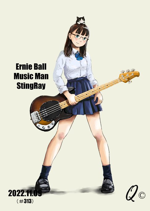 #今までで作画カロリーMAXの作品上げようぜ
たまに描くベース女子イラストはいつも気合入れて描いてます
右のゴスロリ風衣装は頑張ったなぁ～😋
あ、でもベース女子イラストってまったく伸びません😱
カッコいいんだけどね～～😔😔 