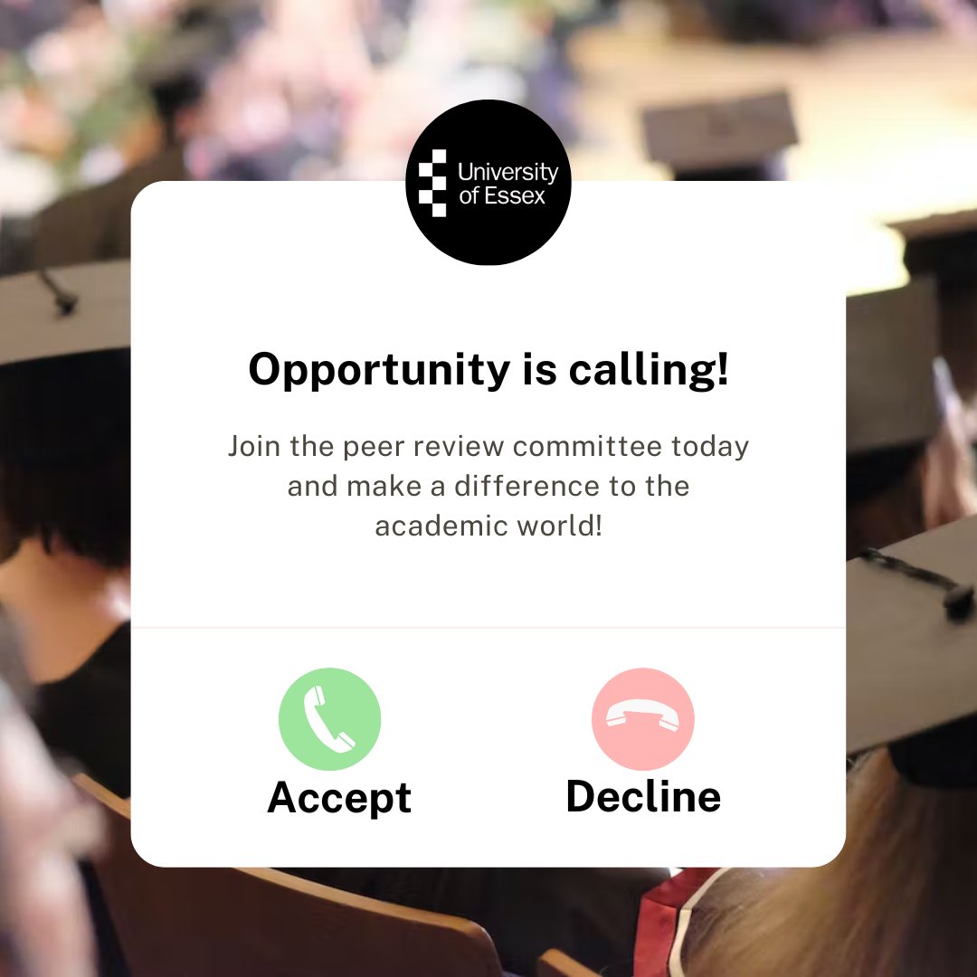 ISC_Essex's tweet photo. 📢Calling all PGR students!

The Essex Student Journal, which publishes impressive student papers on various topics, is seeking PGR students to join their peer review committee. You can easily sign up for an account to become a reviewer and list down your area of expertise! https://t.co/UV2K3Hwed6