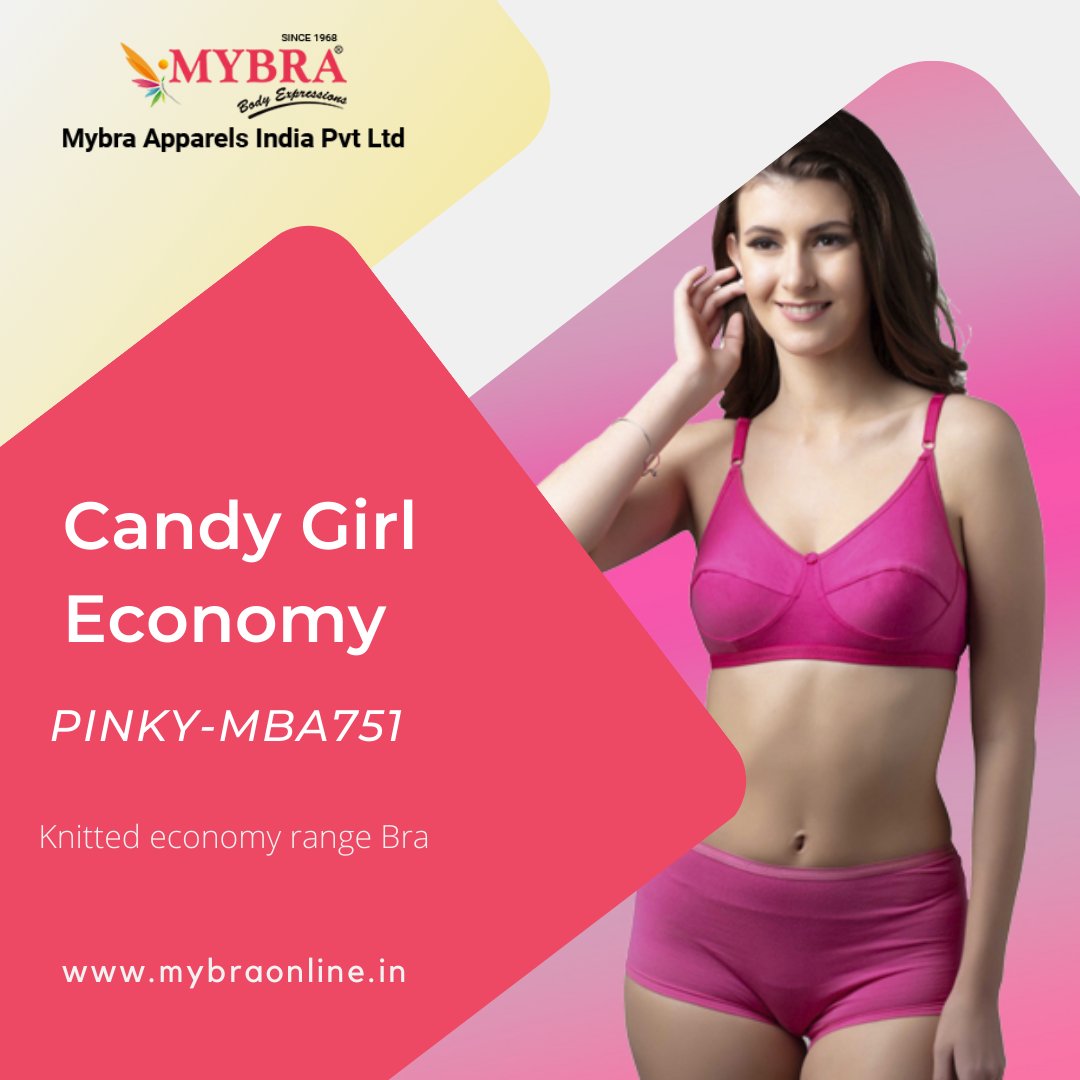 Mybra Apparels Pvt Ltd on X: CANDY GIRL ECONOMY PINKY-MBA751    .. #mybra #mybraonline #bra #nonpadded  #nonpaddedbra #womenswear #sexylingerie #shopnow #comfort #comfortablebra  #panties #lingerie #indianbrand
