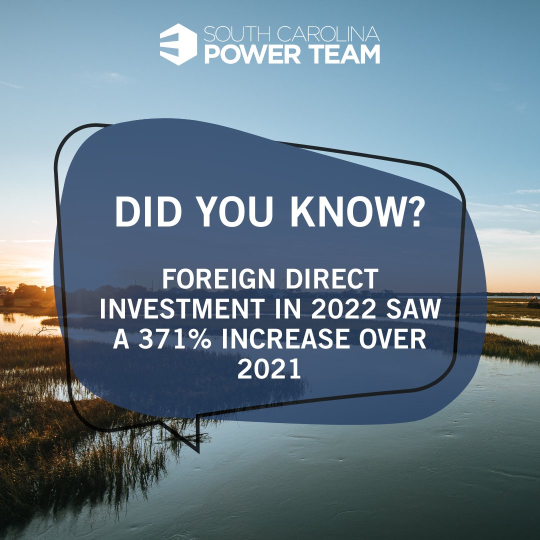 SCpowerteam's tweet image. Did you know? Overall, foreign direct investment in 2022 saw a 371% increase over 2021. #FDI #econdev