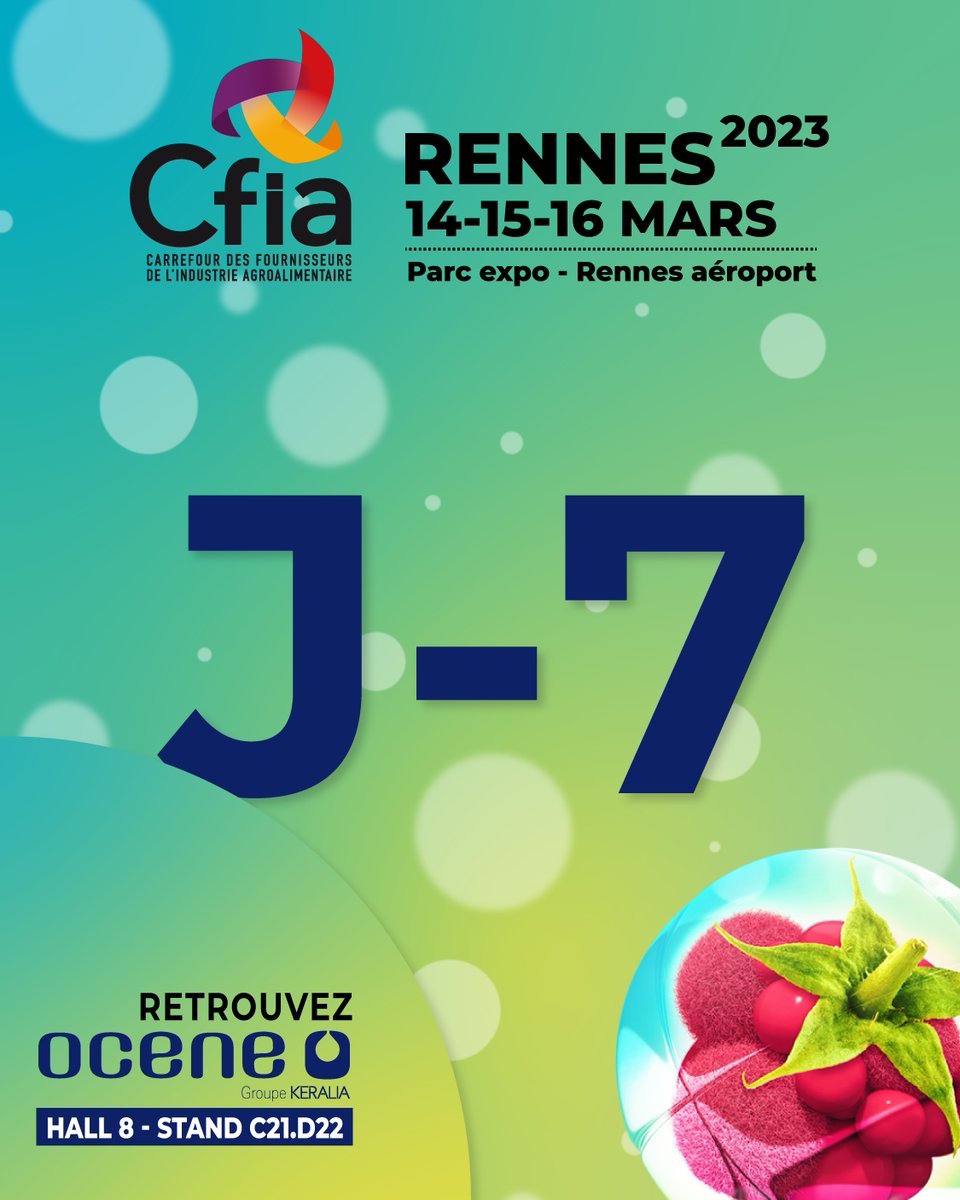 ⏳ J-7 avant le #CFIA2023

📅 Retrouvez nos équipes au <a href="/CFIAexpo/">CFIA Expo</a>  du 14 au 16 mars sur le stand C21.D22 - Hall 8 !

➡️ En savoir plus : pulse.ly/p68avqmm53

À très vite sur notre stand ! 👋🏻

#traitementeau #industrie #eau
