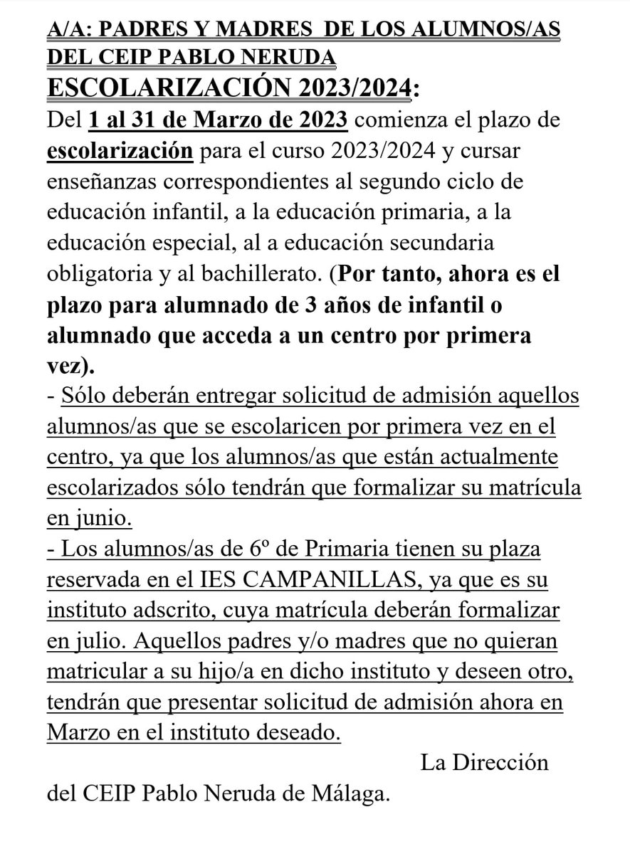CEIP Pablo Neruda (Málaga) tweet media