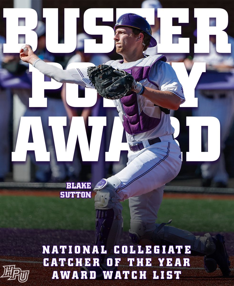 Blake Sutton has been named to the Buster Posey Award Watch List 👀 🚨

He is also tied for 6️⃣th in the Nation in Home Runs with 7️⃣‼️ 👏💪😎

#GoHPU