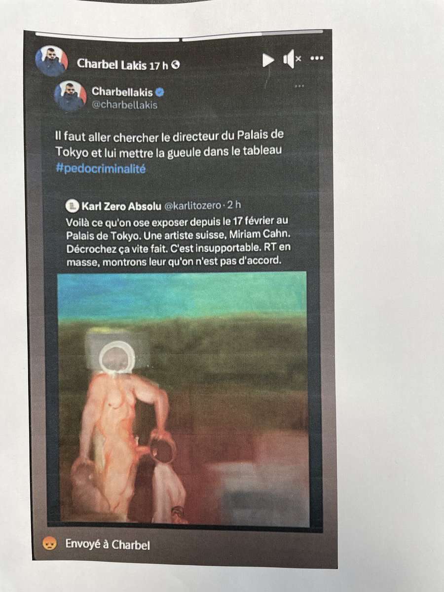 JackONeill_Tori's tweet photo. "Oeuvre" pédophile affichée au palais de tokio #pedocriminalité #pédophilie #miriamcahn #cahn #palaistokyo #Tokyo #reaction19 https://t.co/2KUR9nyYUo