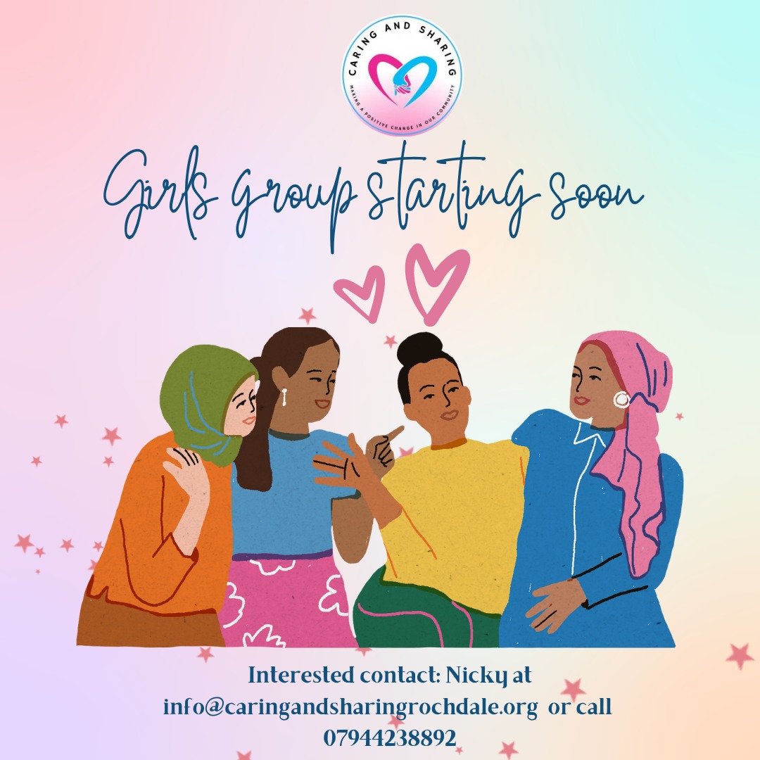 We will be starting our girls group again soon,send us a message for more info. Or contact info@caringandsharingrochdale.org or call  07944 238892 #girlsgroup #girlsgrouprochdale #communitygroups #girlshavemorefun #communitygroups #communityrochdale #rochdalegirls #girlsrule