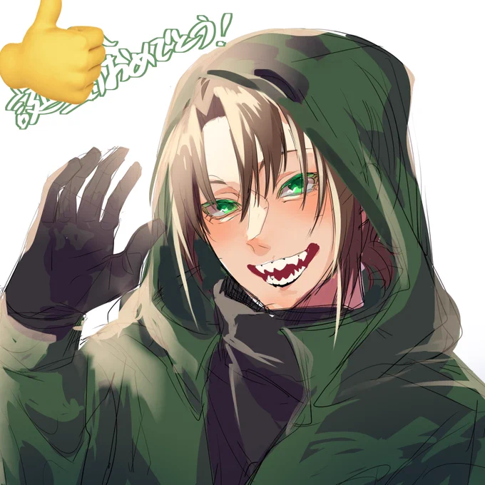 お友達にwrwrdのゾムさん描かせて貰いました 