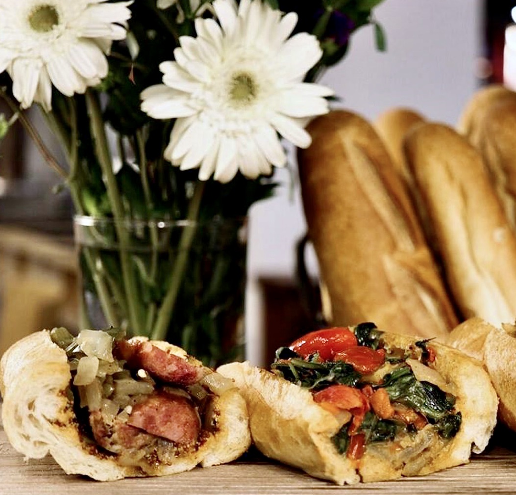 Peter packed a package of Po’ Boys, and which Po’ Boy did Peter pick to eat?
Bite into Beck’s Alligator Sausage or Vegetarian Po’ Boys, the flavors will bloom on your tongue! 
#cajun #poboys #phleater #foodiesofinstagram #phillyflowershow #paconventioncenter #flowershow