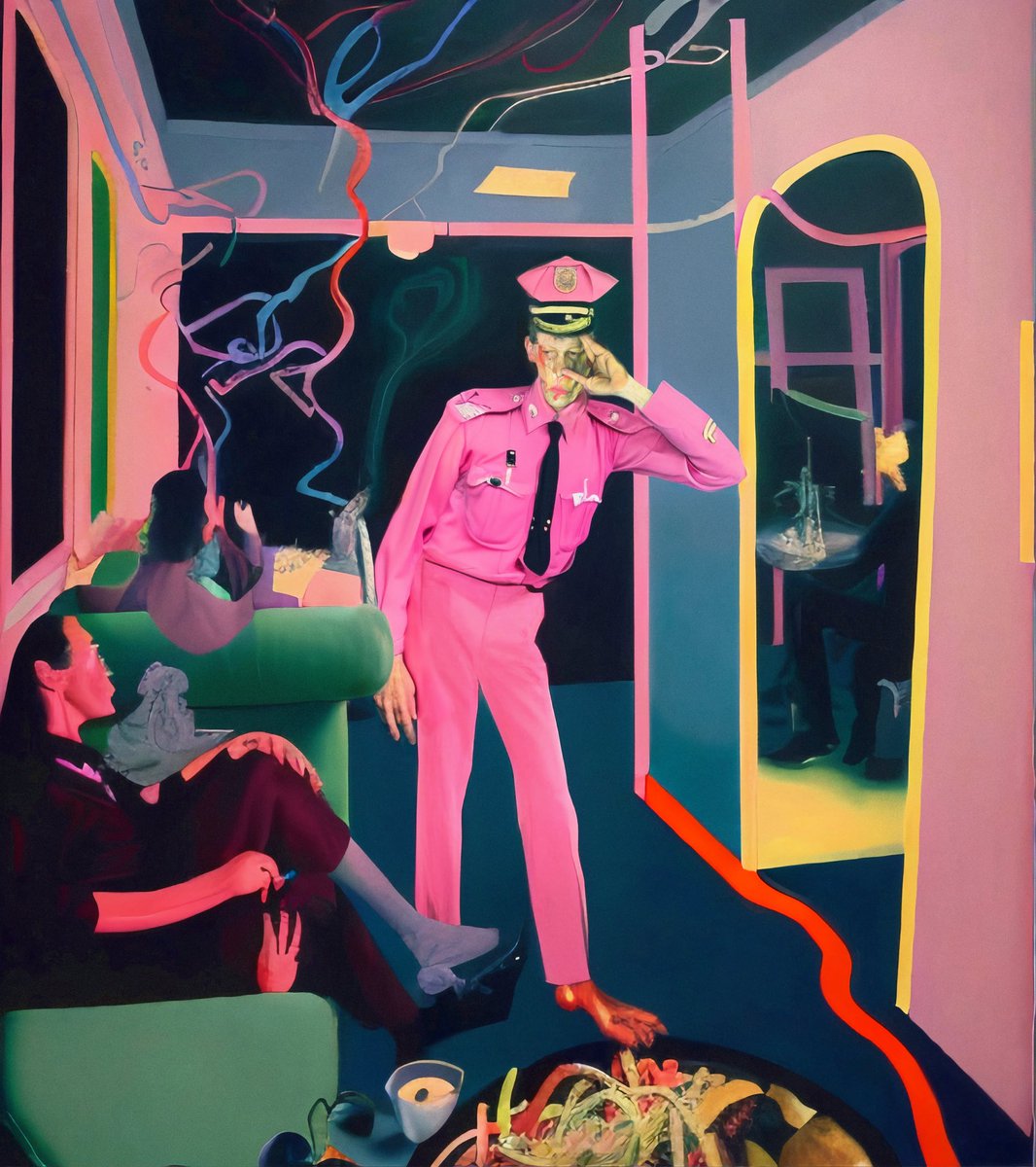 James_Glohe's tweet photo. ‘Pink Officer’

Collected this amazing piece during the recent #MAIFdeepfake event. Incredible work by @etozheques @0xJoain and @indi_sulta 🖤 https://t.co/7NqwJXBLOm
