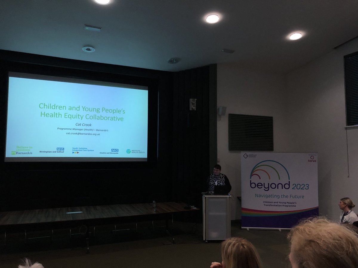 DrFionaPender's tweet photo. Great to hear about  Cheshire and Merseyside’s ICB partnership with the national CYP Health Equity Collaborative from Cat Crook @barnardos  #Beyond23 @cwpnhs @mymindfeed @StartingWellCWP https://t.co/JXMUfN1H9H