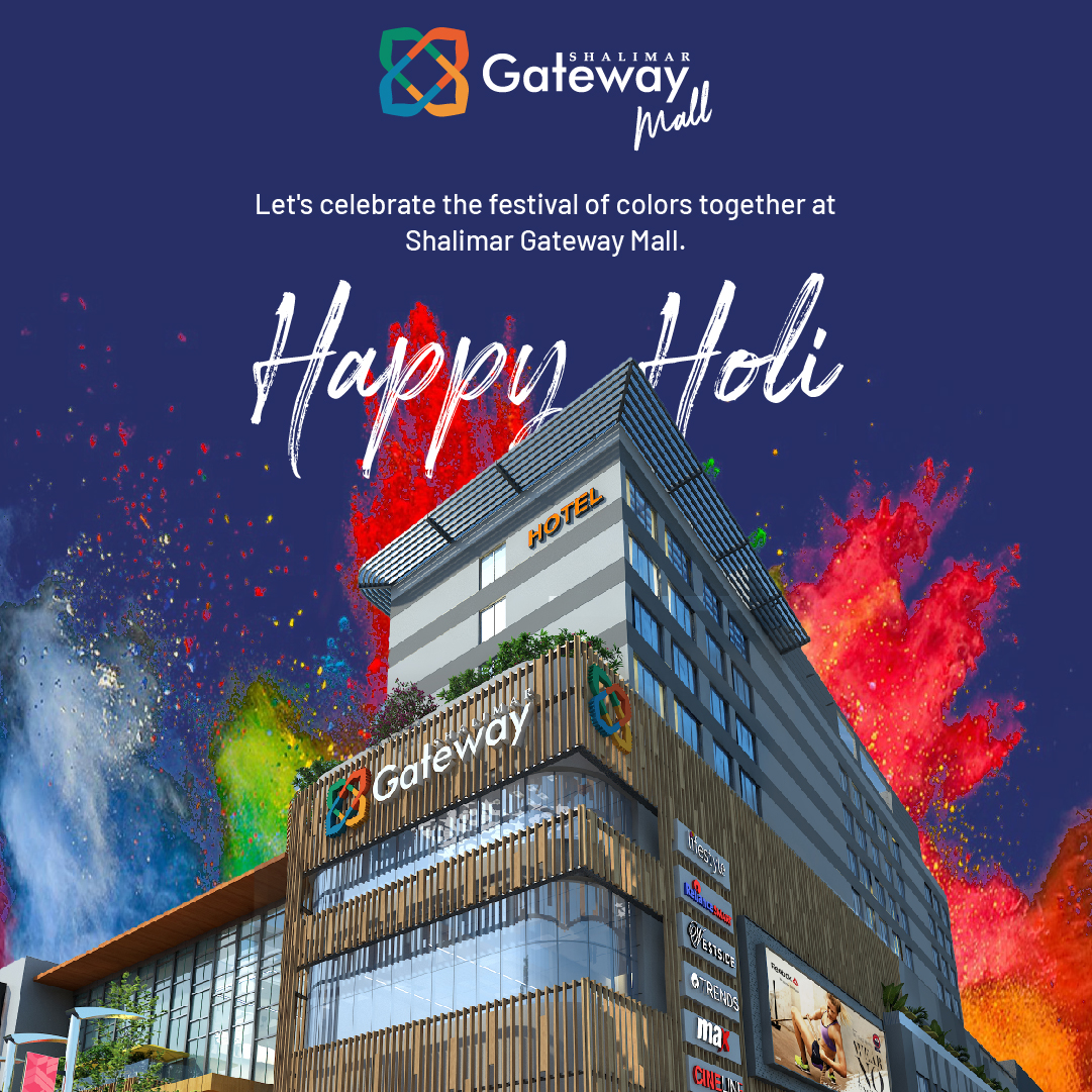 Let's add some colors to our lives and celebrate the festival of Holi together! Wishing you all a very #HappyHoli filled with love, joy, and happiness. Come join us and let's make this day more vibrant! #HoliAtShalimarGatewayMall #FestivalOfColors