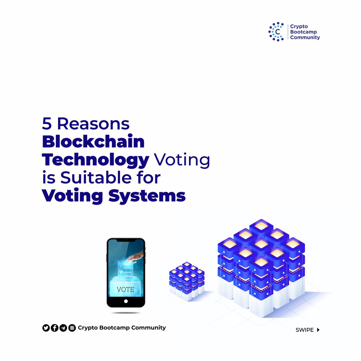 _CryptoBootcamp's tweet photo. Do you think Blockchain technology should be incorporated into #Nigeria's #electoral processes? 

Share your thoughts. https://t.co/Zv5QMxV3mr