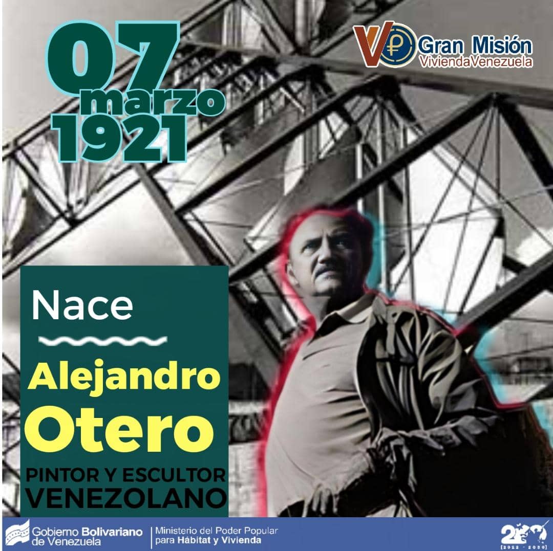 #Efeméride || Este pintor y escultor, nace el 7 de marzo de 1921, fue reconocido por ser uno de los artistas cinéticos más importantes de Venezuela. Destacó por trabajar los papeles coloreados, el rigor geométrico, a través de recortes de periódico teñidos en diversos colores.