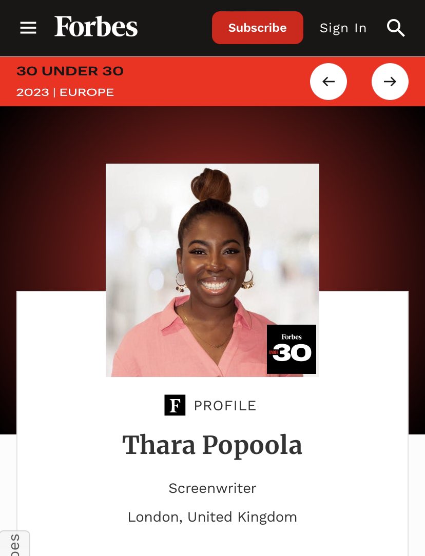 Shooketh is an understatement 🤯🥹🙌🏾 #forbes30under30
forbes.com/profile/thara-…