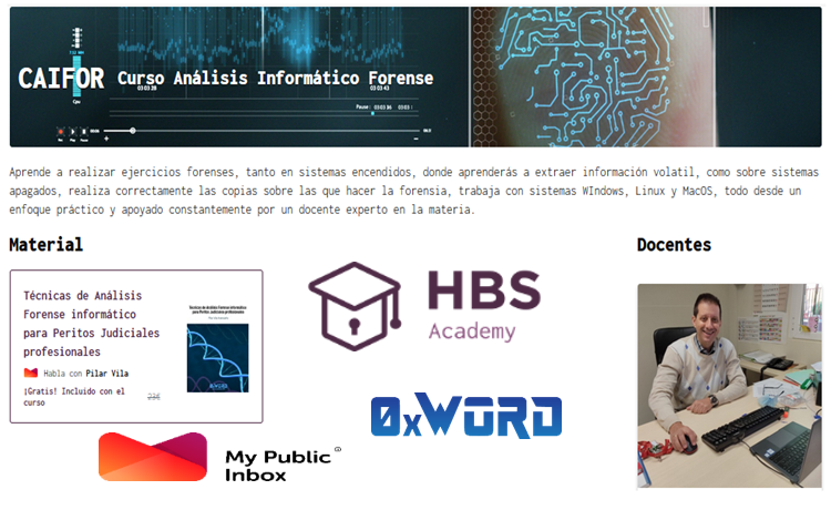HackbySecurity's tweet image. #Cursoonline Análisis #Informático #Forense

Trabajarás con #Linux, #Windows y #MacOS de la mano de @FranciscoNadad2 

Incluye #libro de @0xWORD de @PilarinaVilla, Tempos en @mypublicinbox, pases de @Singularity_Ex  y mucho más

academy.hackbysecurity.com/curso/29/curso… 

#hackbysecurity #hacking