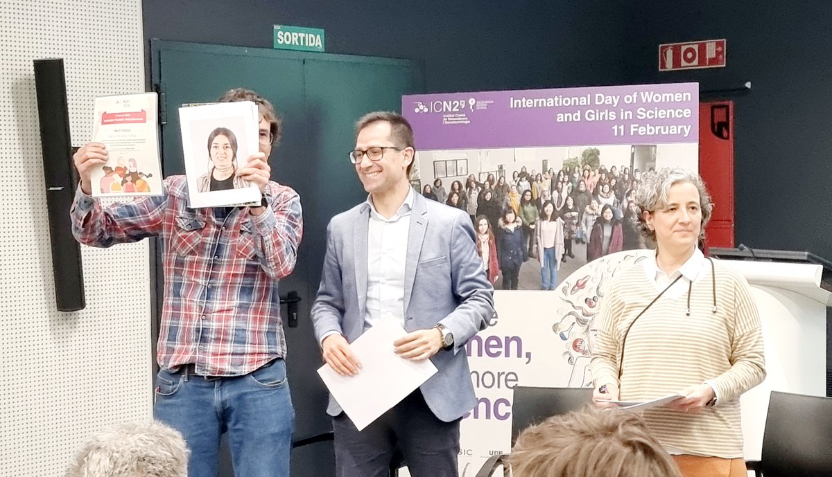 The #InternationalWomensDay2023 celebration concluded with the ICN2 Women Talent Programme Awards ceremony.
🏅Best Thesis Award ➡️Dr Maria Tenorio Tuñas
Her diploma was collected by Dr Marcos Paradinas.
#Award #WomeninScience