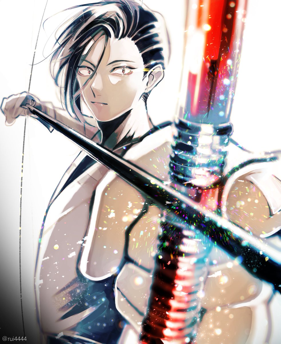 bow (weapon) weapon holding bow (weapon) 1boy solo male focus holding weapon  illustration images