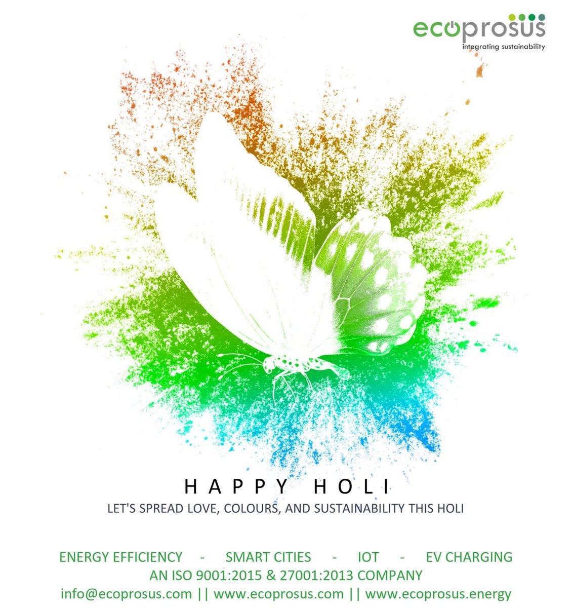 ecoprosus's tweet photo. This #Holi let's go green and play mean!
From smearing each other with vibrant hues to savouring delicious delicacies, Holi is a time for spreading #love and #happiness.
So, let's spread love, colours, and #sustainability this Holi.
Happy Holi, eco-warriors!
#HappyHoli https://t.co/Fl8ImYqrUL