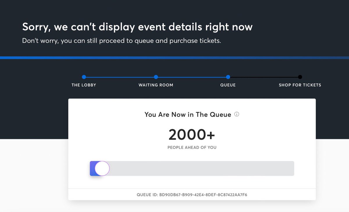 Kristiuxa's tweet photo. Don’t know which queue I’m in now. And after 25 mins of trying to get in I don’t care.
Never been so happy to be in a queue. #Eurovision2023 #ticketmaster #jointhequeue https://t.co/0UDNXlGw6w