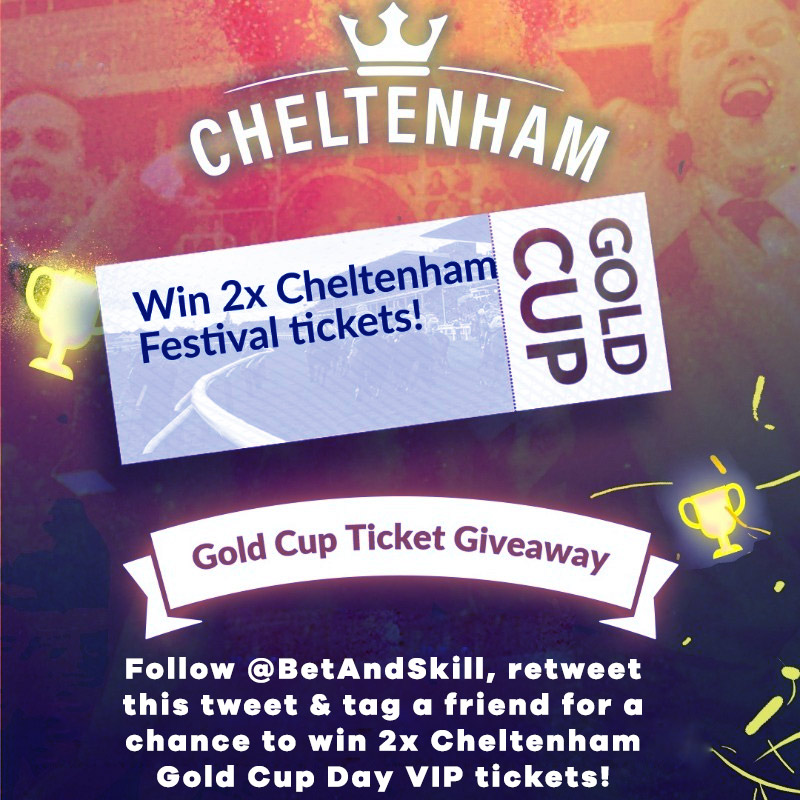 🎁 CHELTENHAM GIVEAWAY 🎁 🏇🎫Giving away 2x Gold Cup Day VIP Tickets (Friday 17/3) To Enter: ✅ Follow @betandskill ✅ Tag a Friend & Retweet Winners will be contacted next Monday! #comp #giveaway #Cheltenham #CheltFest #CheltenhamFestival #racing #horseracing #GoldCup