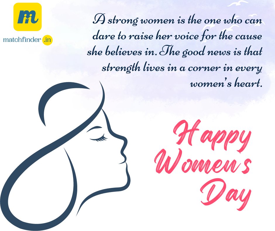 matchfinderin's tweet photo. Matchfinder Matrimony wishes you a "Happy Women's Day"
#matchfinder #matrimonialsites #WomensDay #women #happywomensday https://t.co/yJnaeiwN0p