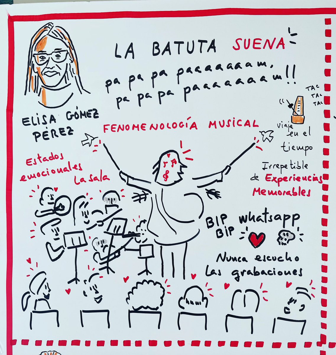 bevisualthinker's tweet photo. La batuta suena by Elisa Gómez Pérez
Fenomenología musical
#Visualthinking #GraphicRecording fantástica charla @TEDxAlcarriaSt en #teatrobuerovallejo con el patrocinio de @basf_es y el @aytoguadalajara
#PensamientoVisual
#DibujoDeIdeas
#MetaforasVisuales https://t.co/8MgXxBlnSG