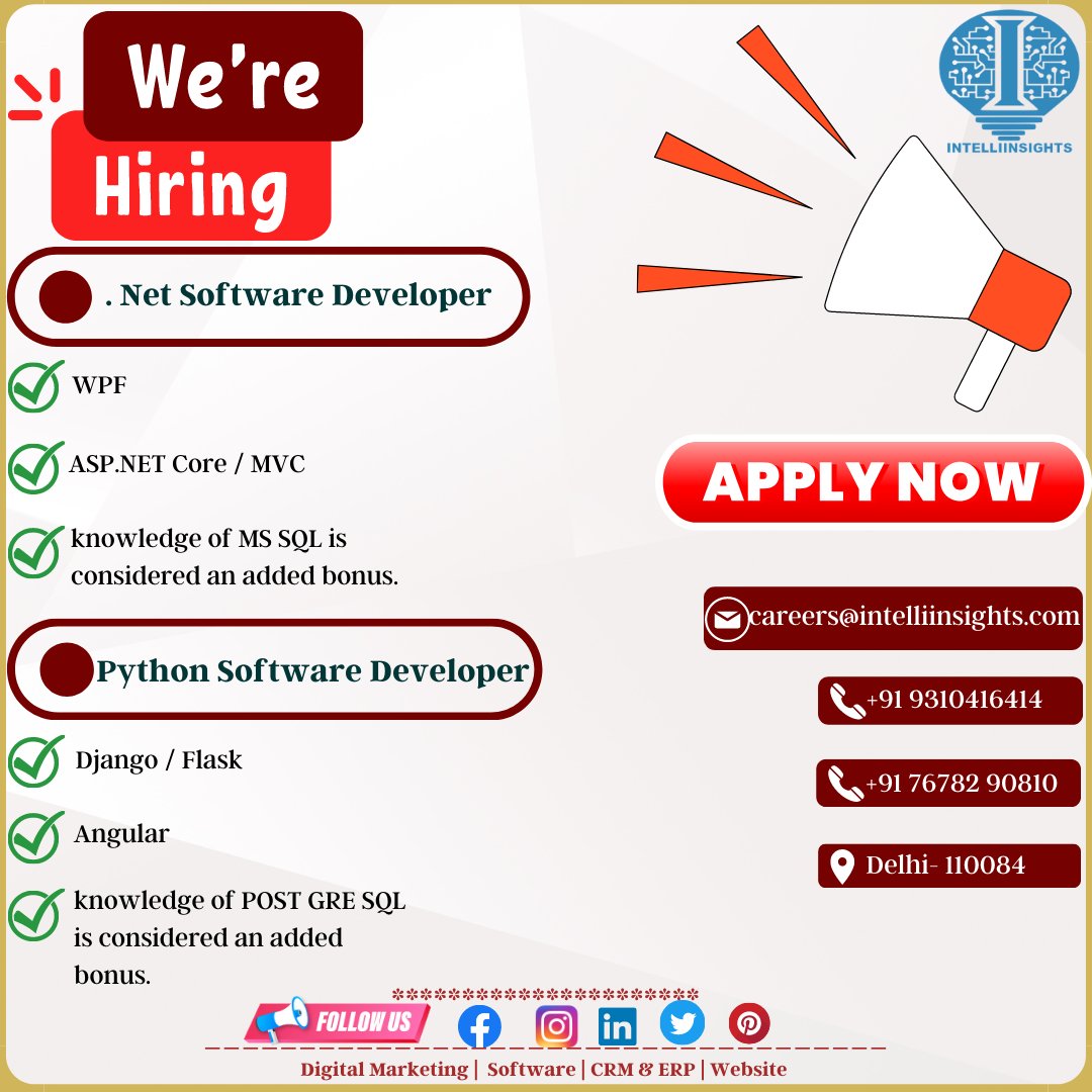 Looking for a fulfilling career? Join us and be a part of something great.

#jobsearch #hotjob #hiringnow #nowhiring #job #hiring #hire #softwaredeveloper #hiring #hiringdevelopers  #jobs #jobhunt #careerchat #jobposting #jobhuntchat