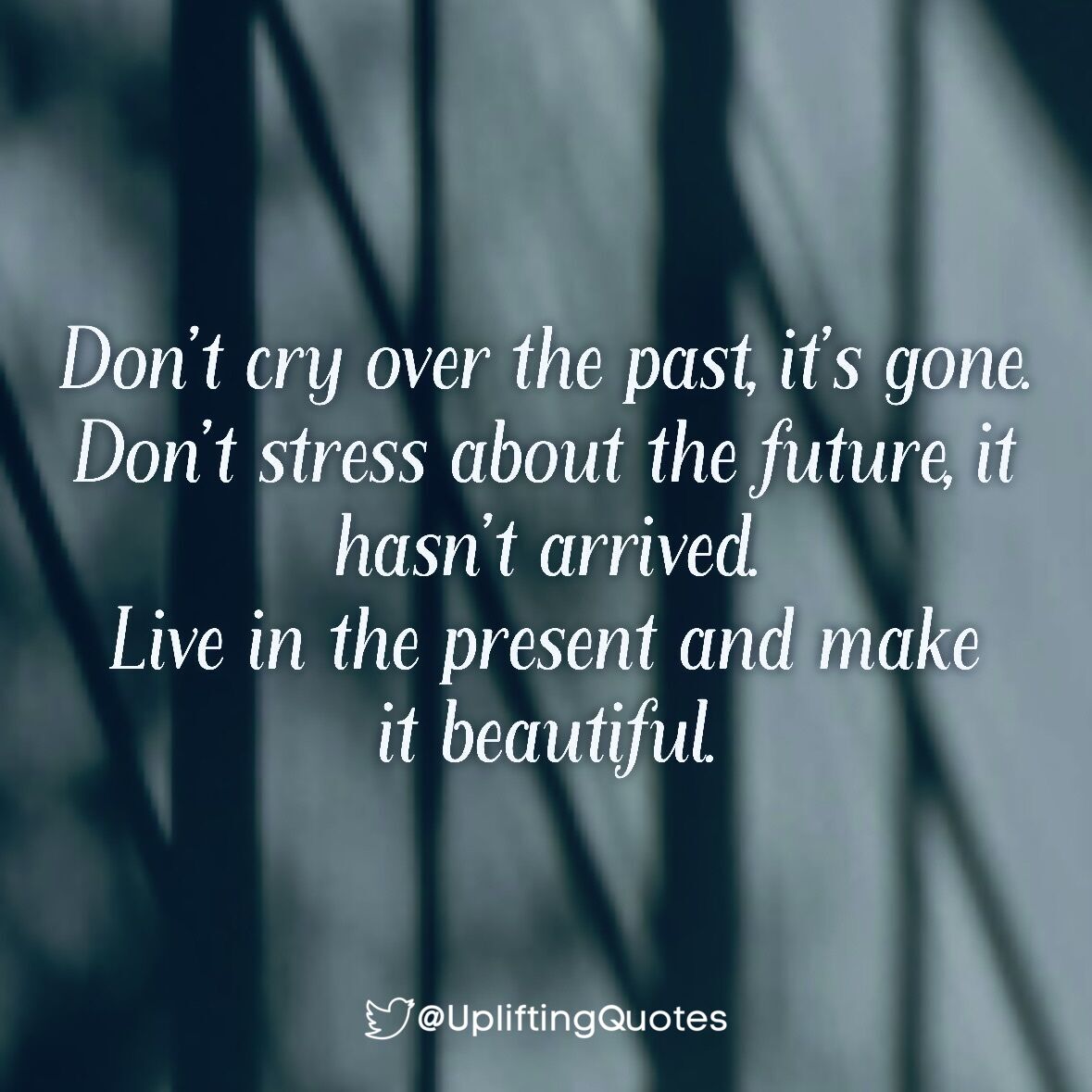 UpliftingQuotes's tweet photo. Don't cry over the past, its gone.
Don't stress about the future it hasn't arrived.
Live in the present and make it beautiful. https://t.co/rEogvCABbS