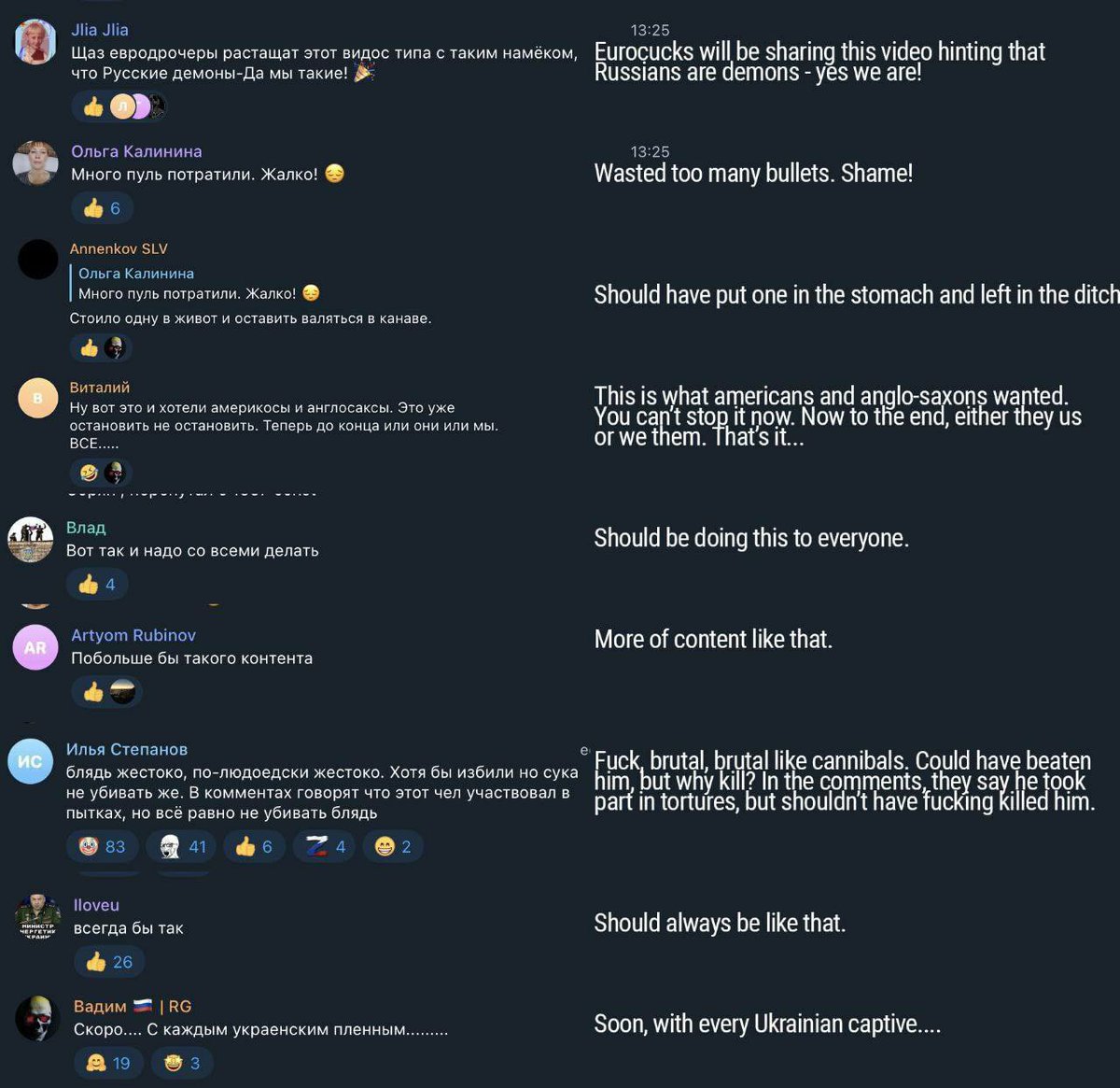 ukrayinocka's tweet photo. and here is the reaction of other, peaceful russians to the actions of the killers. And they continue to call Ukrainians Nazis? #RussiaisATerroistState #RussianWarCrimes #RussiaUkraineWar https://t.co/qYCNTaCmJL