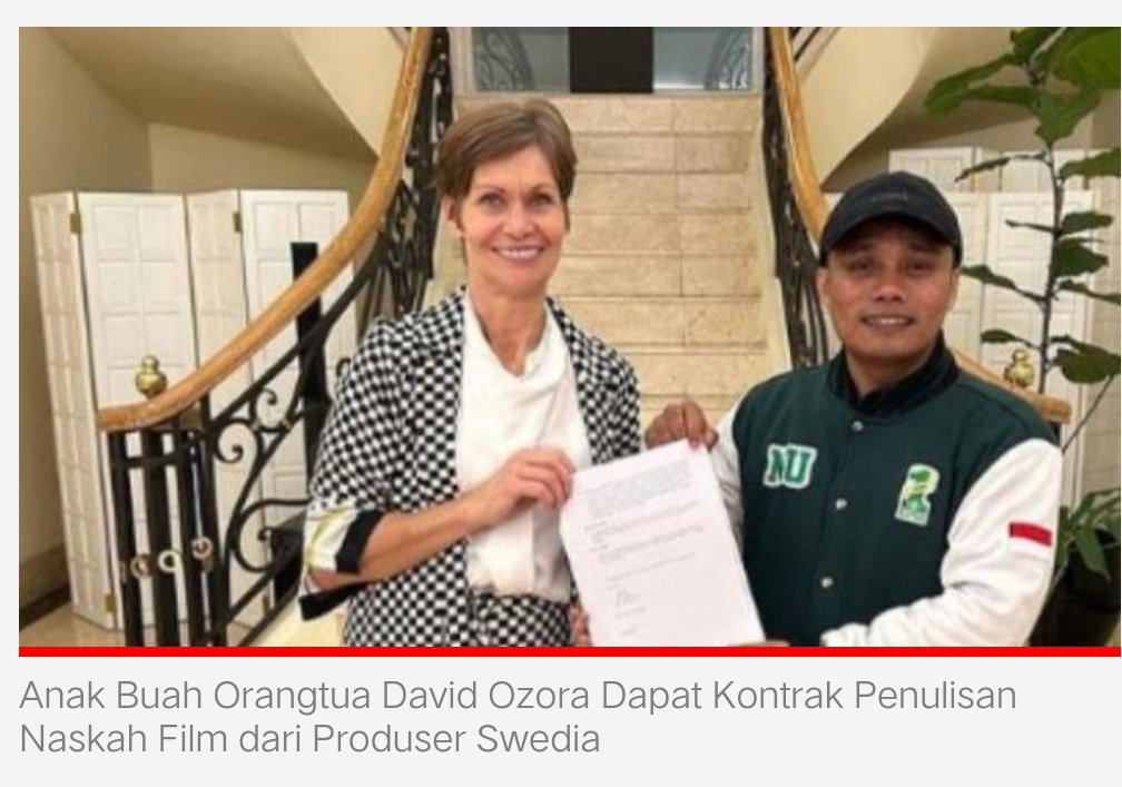 💎Open Promote💎

#programfolback
#milenialku 

Anak Buah Orangtua David Ozora Dapat Kontrak Penulisan Naskah Film dari Produser Swedia

Follow ⬇️
@kalimayafashion 

Cc ⬇️
<a href="/TheArieAir/">Arie Dirgantara</a> 
<a href="/wiwikherma/">Wiwik Hermawati</a> 
<a href="/Evie19101/">Evie1910</a> 
@azisdadun_

🔃❤Reply 

La ode aris saputra 

#programfolback