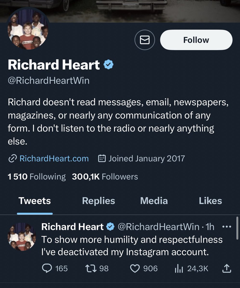 Richard Heart has removed his $1b+ crowdfunded crypto projects HEX,  PulseChain and PulseX from his bio. He also tweeted he is deleting his  instagram. @SECGov is coming for everyone.