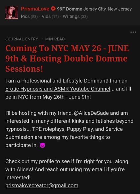 🚨🚨🚨 NYC MAY 26 - JUNE 9TH  Email me for session inquiries: prismalovecreator@gmail.com https://t.co/<a href="/tag/mvsales"class="tags"><span>#mvsales</span></a>