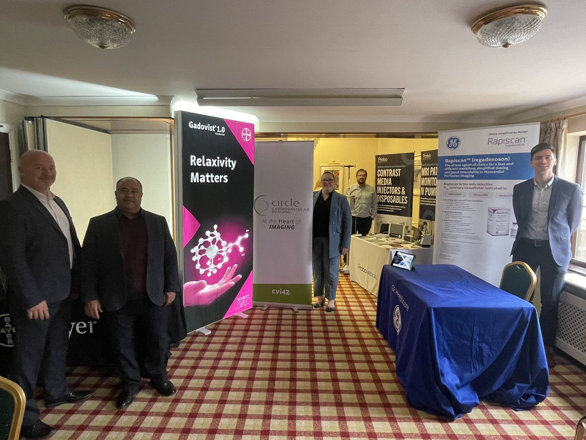 bennybristol's tweet photo. A massive thank you to our sponsors on the @StJosephsHosp CMR course for Radiographers. Your support and time is always valued which facilitates this unique event to offer small group sizes hands on practical #whyCMR training💜 @BayerPharma @GEHealthCare @ProboMedical @circlecvi https://t.co/Z7REOmq9D4