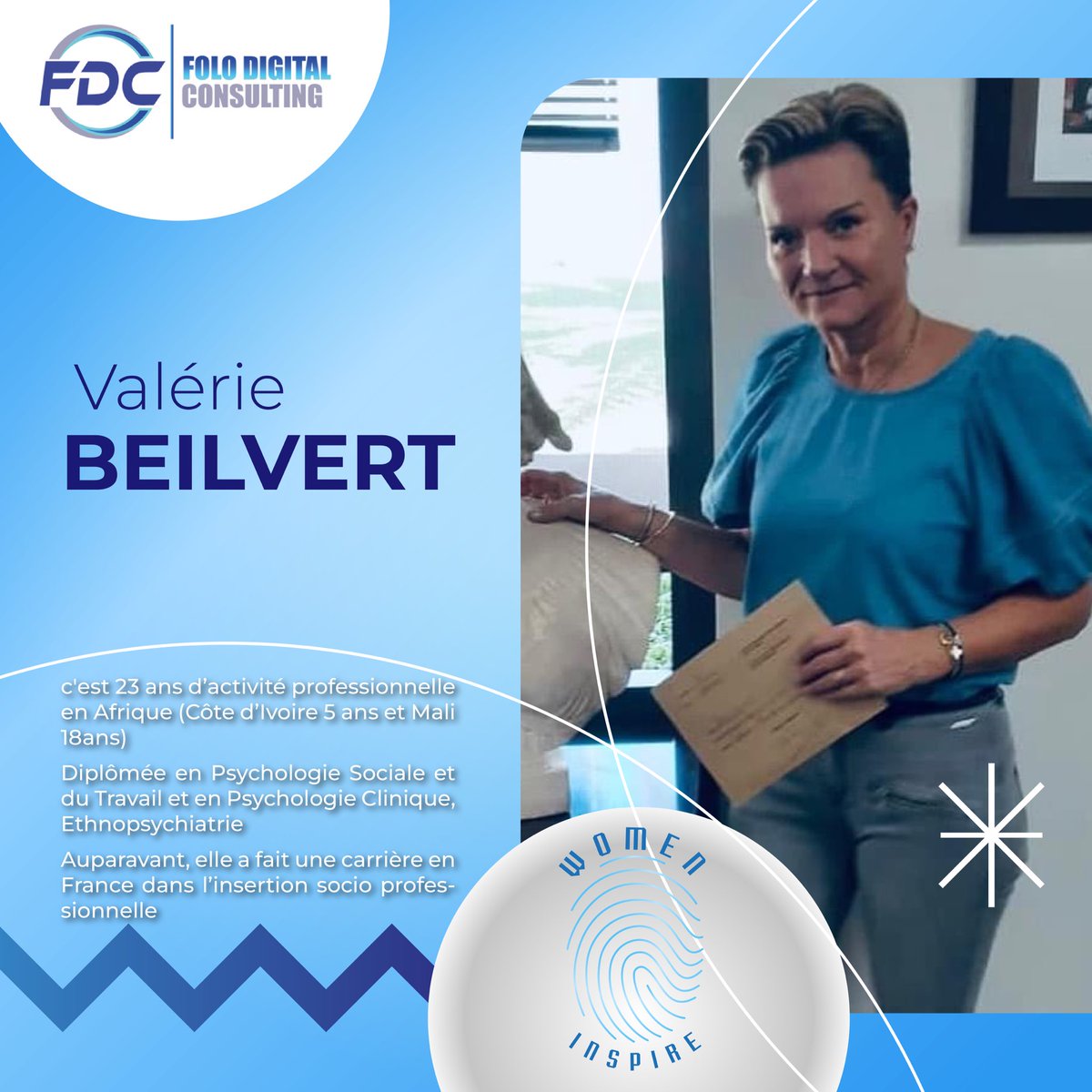 FoloDigital_C's tweet photo. #WomenInspire

À l’occasion du mois de la femme, nous mettons à l’honneur des femmes inspirantes, qui ont un impact dans la société et dans leur communauté.

Découvrez Valérie BEILVERT, la boss lady aux engagements multiples. 

#FoloDigitalConsulting #WomensDay #WomensRights #Com https://t.co/avlJmziJ39