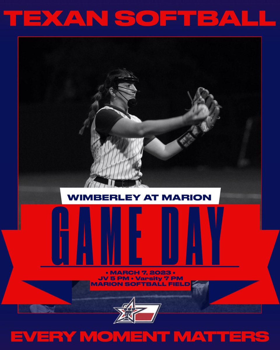 GAME DAY!!! The Texan Softball teams hit the road to take on Marion today. 
TEXAN PRIDE!
TEXAN SOFTBALL… Every Moment Matters