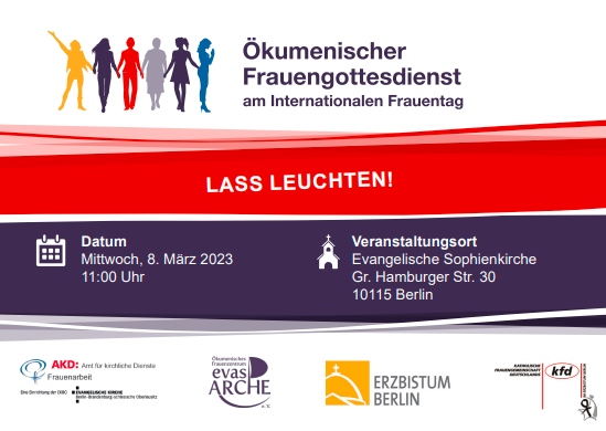 KDFB Berlin (@kdfb_berlin) on Twitter photo Zum #Frauentag laden @ekbo_de, <a href="/ErzbistumBerlin/">Erzbistum Berlin</a>, <a href="/kfd_Frauen/">kfd-Frauen</a> und Evas Arche zum Ökumenischen #Frauengottesdienst um 11 Uhr in der Ev. Sophienkirche in Berlin. Mehr unter akd-ekbo.de/kalender/oekum… Zum #Frauentag laden @ekbo_de, <a href="/ErzbistumBerlin/">Erzbistum Berlin</a>, <a href="/kfd_Frauen/">kfd-Frauen</a> und Evas Arche zum Ökumenischen #Frauengottesdienst um 11 Uhr in der Ev. Sophienkirche in Berlin. Mehr unter akd-ekbo.de/kalender/oekum…