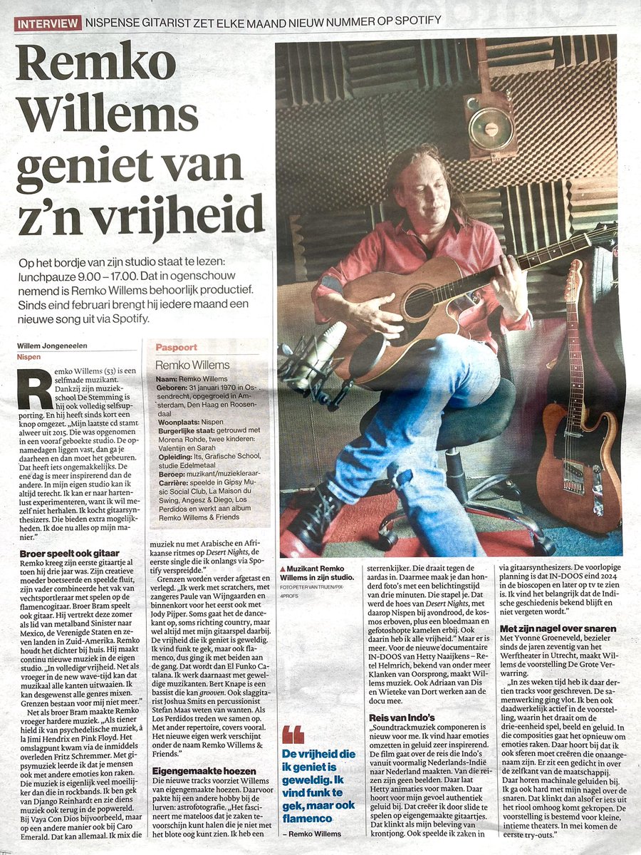 Vandaag in BN/deStem, geschreven door Willem Jongeneelen.