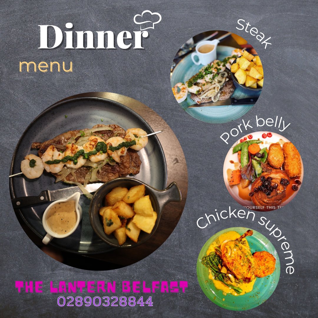 Plans for dinner , look no further give us a ring on 02890328844 or book it                 thelanternbelfast.Uk                               
There is plenty to choose from 😋😋
#dineout #foodlover #dinner #belfastdatenight 
#instabelfast #foodni #belfastlife #belfasthour