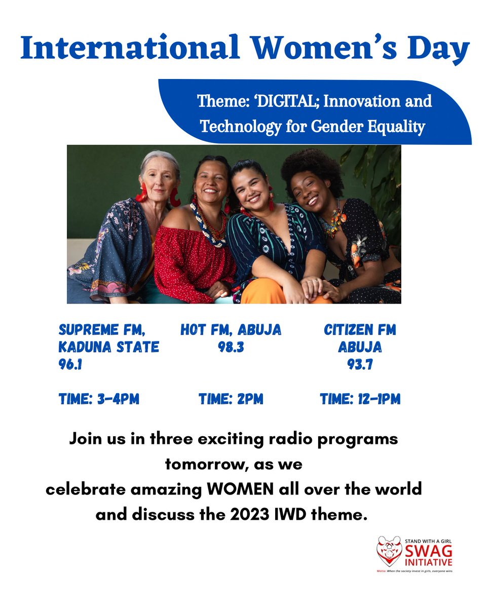 Hey there,

Did you know...

According to the United Nations (UN), women make up only 22 percent of Artificial Intelligence (AI) workers globally.  

Tune in to the radio programs tomorrow to follow more on this conversation.

#EmbraceEquity #Womensday #IWD2023