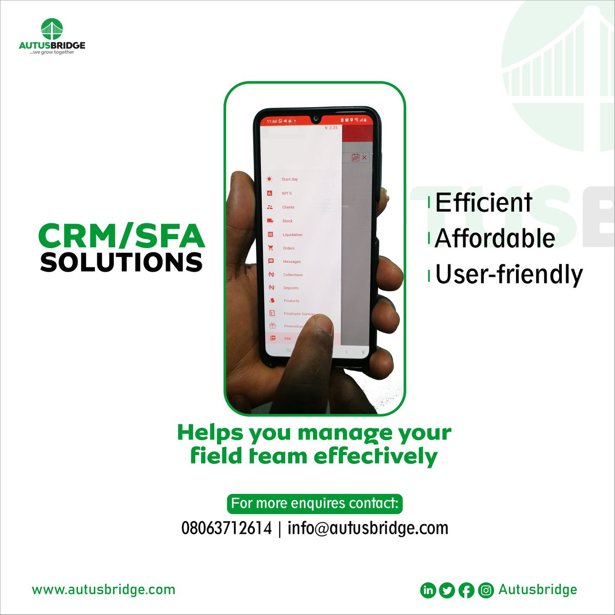 AutusBridge's tweet image. Autusbridge&apos;s Sales Force Automation software can help you realize the full potential of your sales team.

Features such as lead management, pipeline tracking, and automated reporting can help you streamline your sales process and increase productivity.

#crmsolution

#Thread