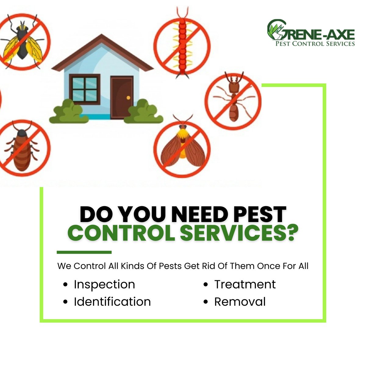 Get rid of pest problems with Grene-Axe’s highly trained experts! Providing safe and effective commercial and residential pest control and hygiene services to families and businesses. 
---
🌐 greneaxe.com
.
#pestcontrol #pestcontrolpros #pestremoval