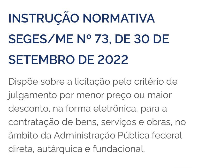 johnnyramoneng's tweet photo. Fala, licitantes!!

Essa IN saiu em setembro de 2022, porém uma das mais importantes no meu ponto de vista, por ser um modo de disputa que será basicamente para 95% das licitações de engenharia. https://t.co/xgCTMCGURU