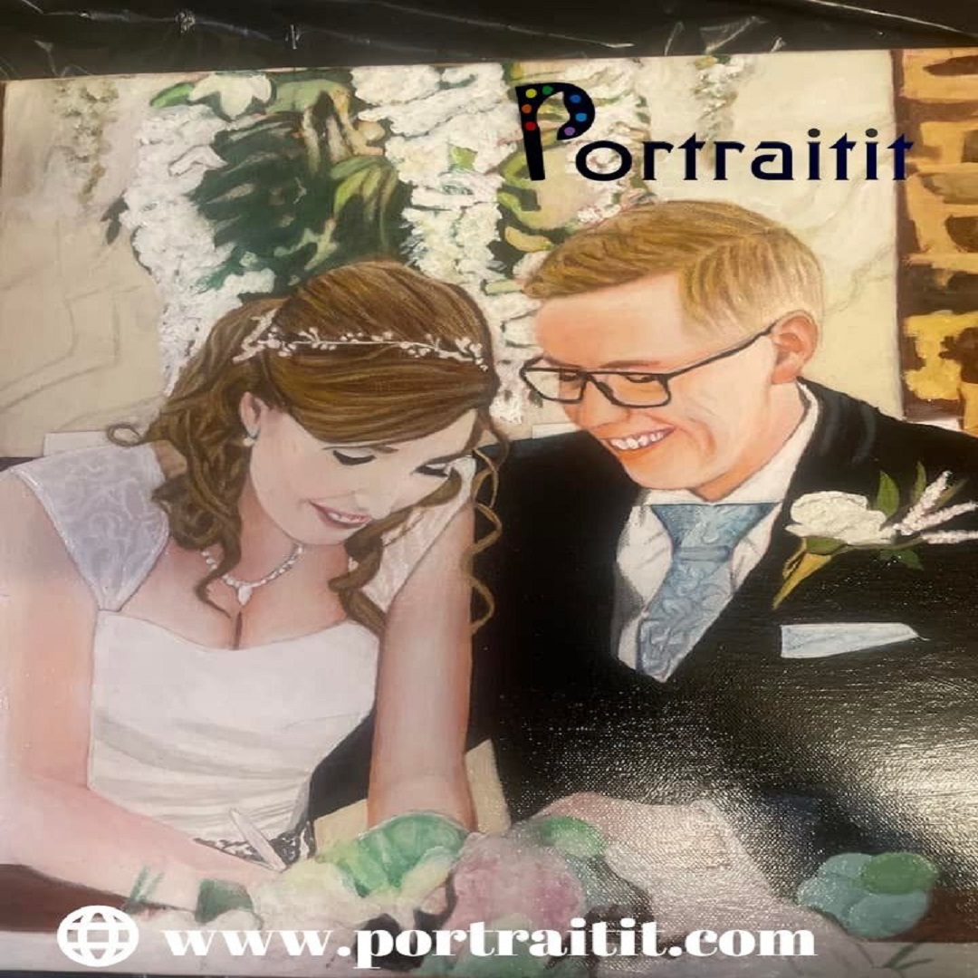 Celebrate your special day by having a unique #painting of your #wedding portrait. Our artists specialize in capturing life's moments with a personalized painting.

 #weddinggift #weddingpaintinggift #weddingart #weddingportraitit #weddingbridalpainting
